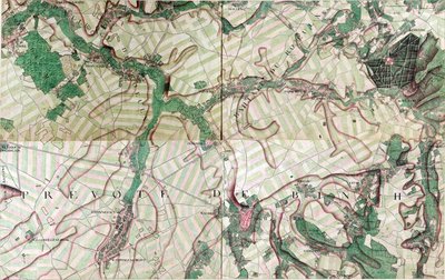 Map of Binche, Belgium by Joseph de Ferraris